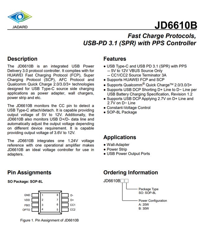 半岛·体育中国官方网站平台登陆基于天德钰JD6610B快充协议芯片设计20W快充(图4)